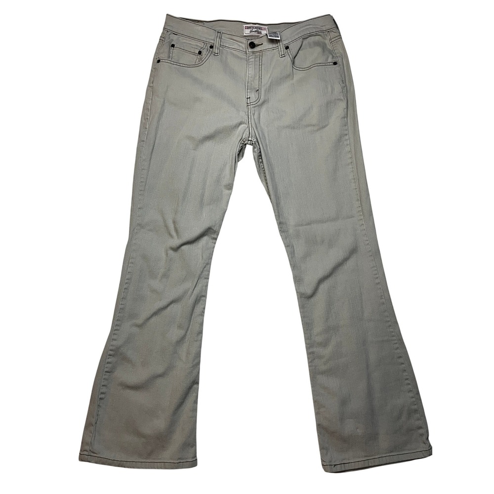 Levi Strauss Signature Jeans Womens 14M Tan Stretch Bootcut Casual Denim Pant